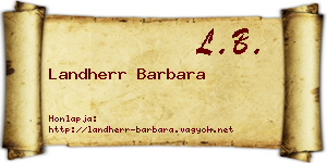 Landherr Barbara névjegykártya
