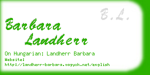 barbara landherr business card
